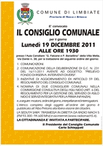 Consiglio Comunale, 19 dicembre 2011- 19.30